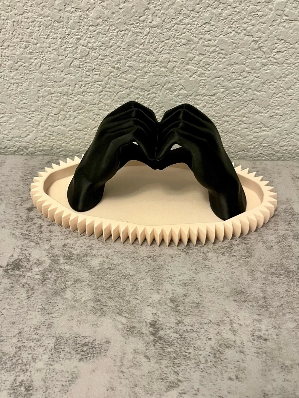 Decorative Black Hand Heart Sculpture